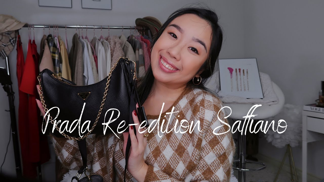 PRADA RE-EDITION 2005 SAFFIANO LEATHER BLACK  My First Prada Bag, Luxury  Unboxing + Review! 