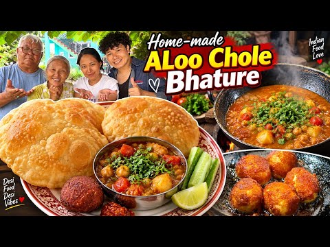 Homemade Aloo Chole Bhature ❤️🔥 — Pure Desi Food Vibes! 😋 | Tibetan vlogger 