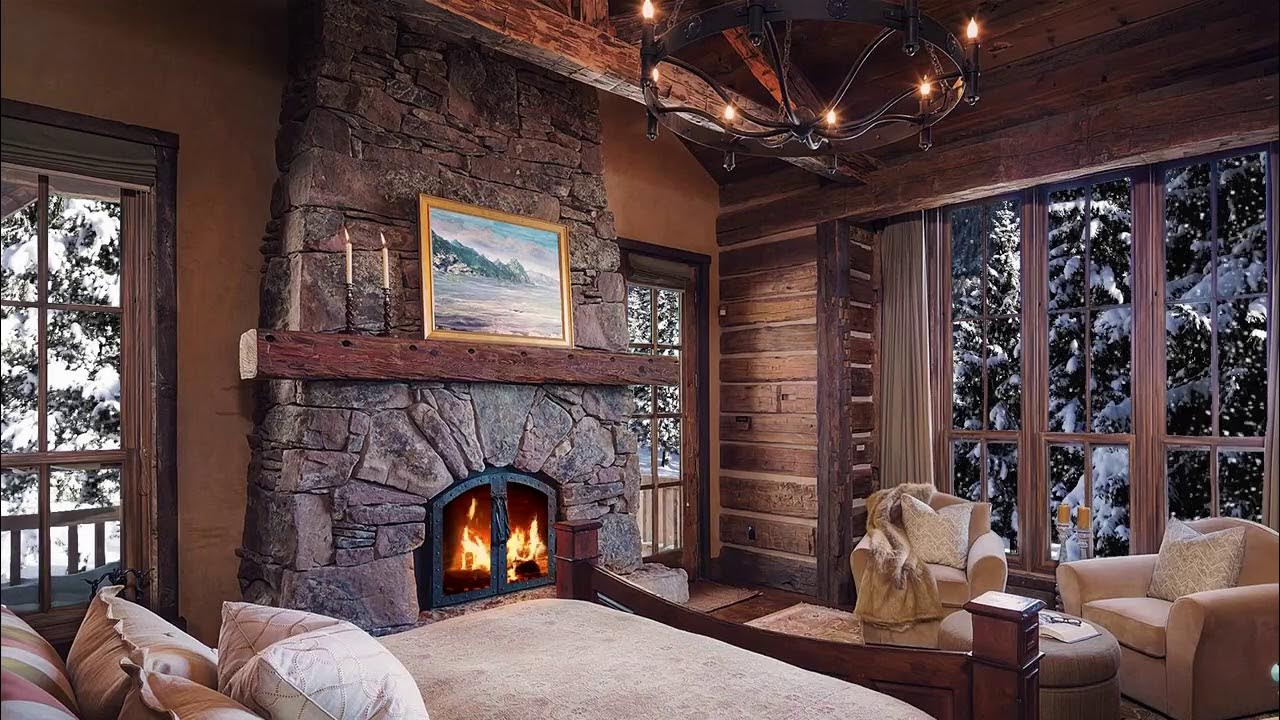 Fireplace in a Cozy Bedroom Winter Ambience ASMR YouTube