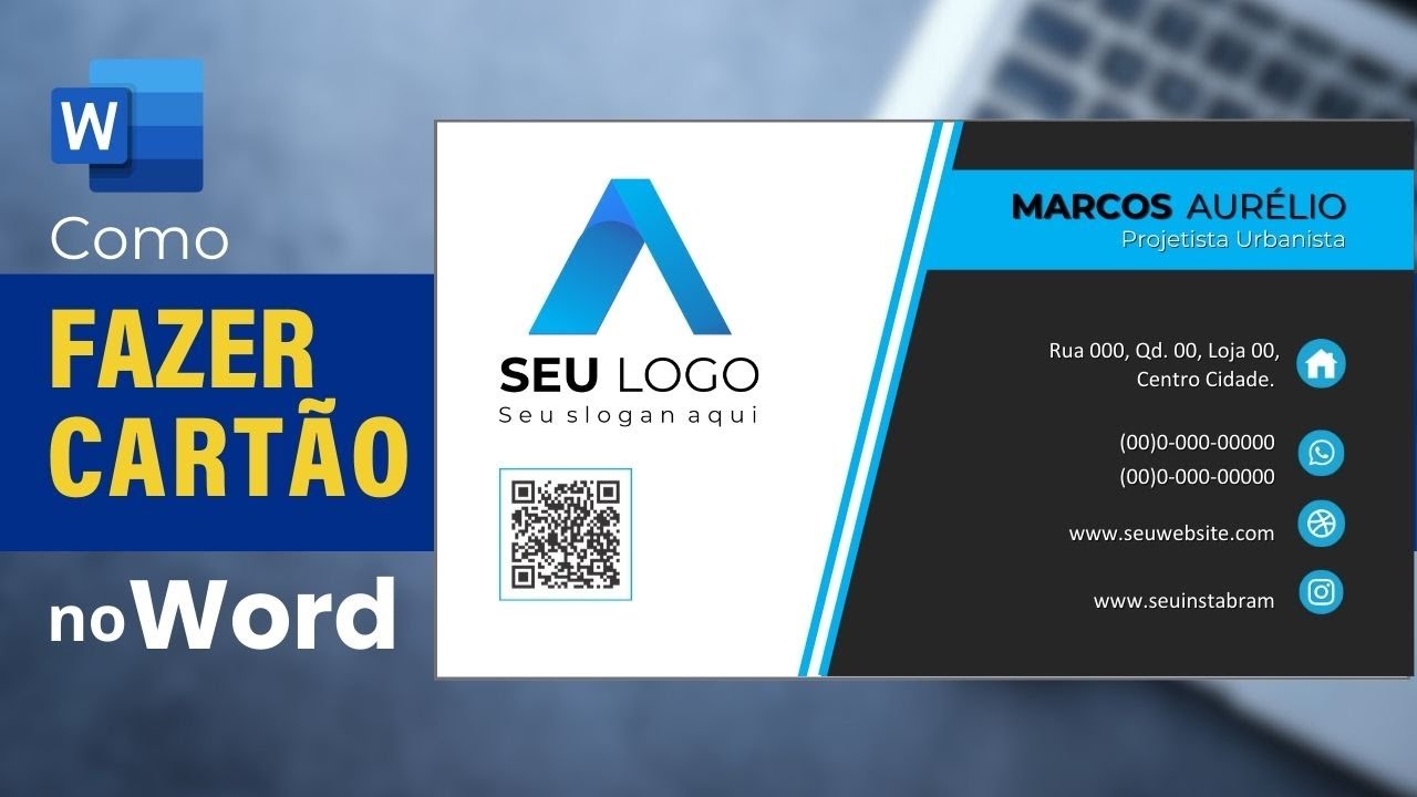 Como fazer um cartão de Visita profissional - rápido e fácil no Word 2024 + MODELO EDITÁVEL GRÁTIS