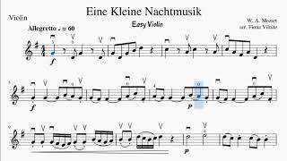 Theme from Mozart Eine Kleine Nachtmusik Score for Easy Violin Accompaniment Backing Track