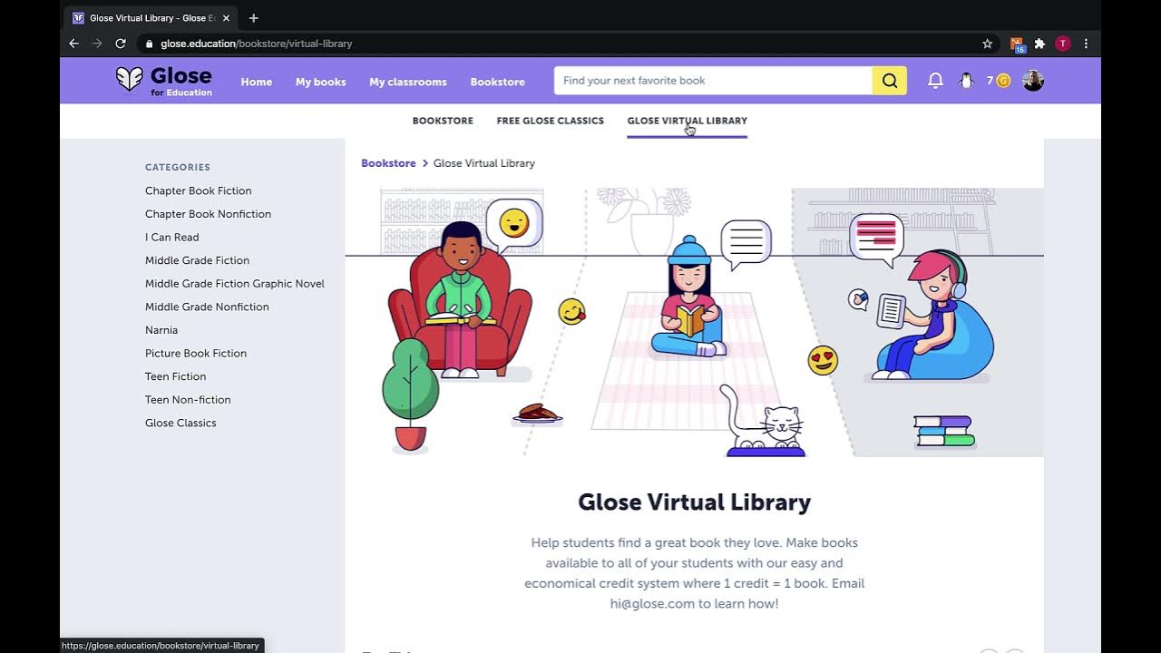 Accessing and Adding Books through the Glose Virtual Library For