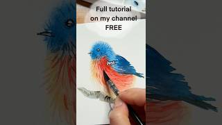 How to Paint a CUTE BIRD for beginners ❤️ #watercolourforbeginners