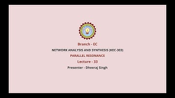 Network Analysis and Synthesis | Parallel Resonance | AKTU Digital Education