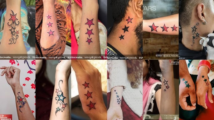 star tattoo designs for men on neck