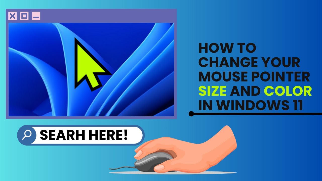 How to change the mouse size and color on Windows 11. - YouTube