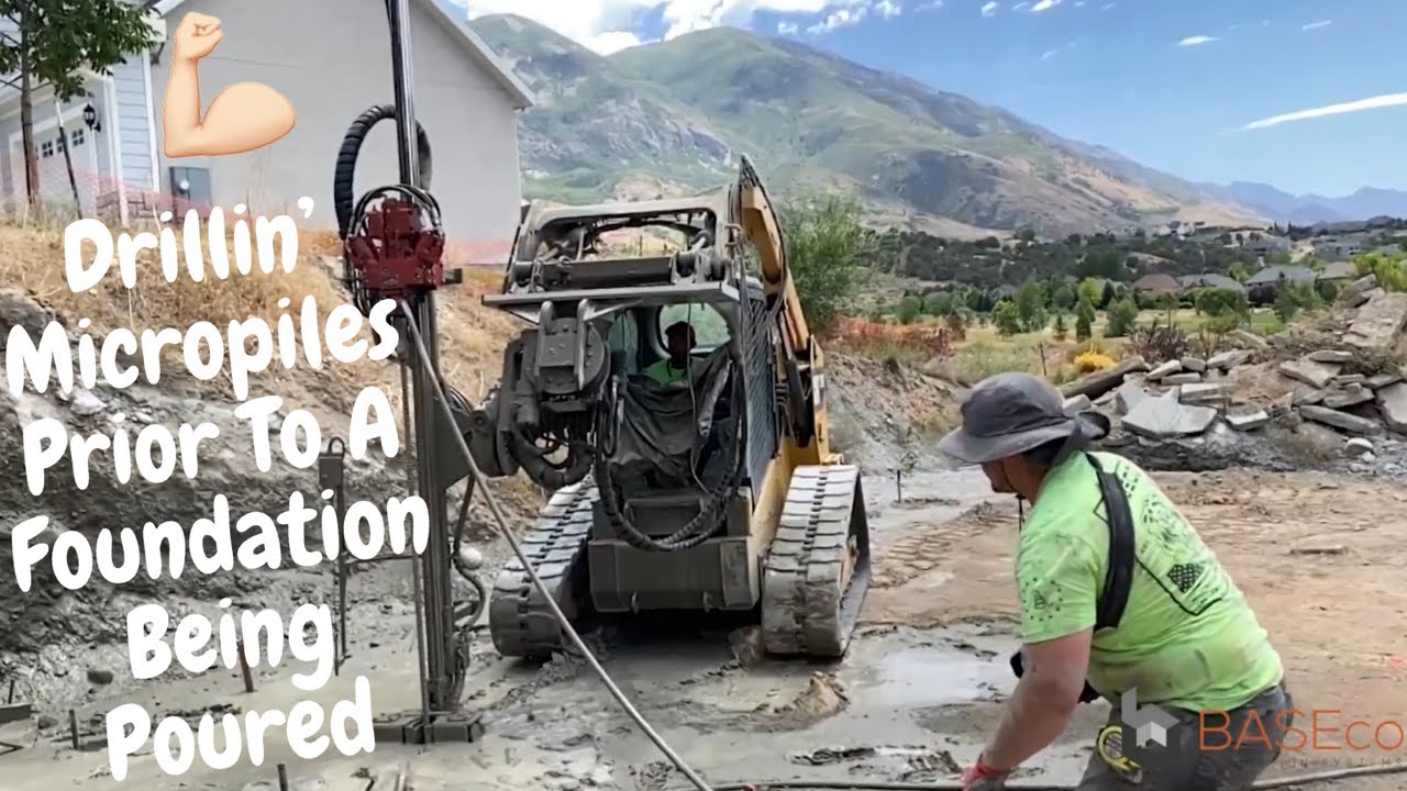 Drilling Hollow Bar Micropiles Prior To A Foundation Being Poured YouTube