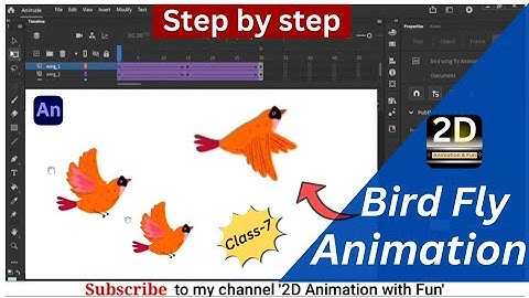 bird animation Part-7/how to make bird fly animation/adobe animate tutorial in hindi/animate cc