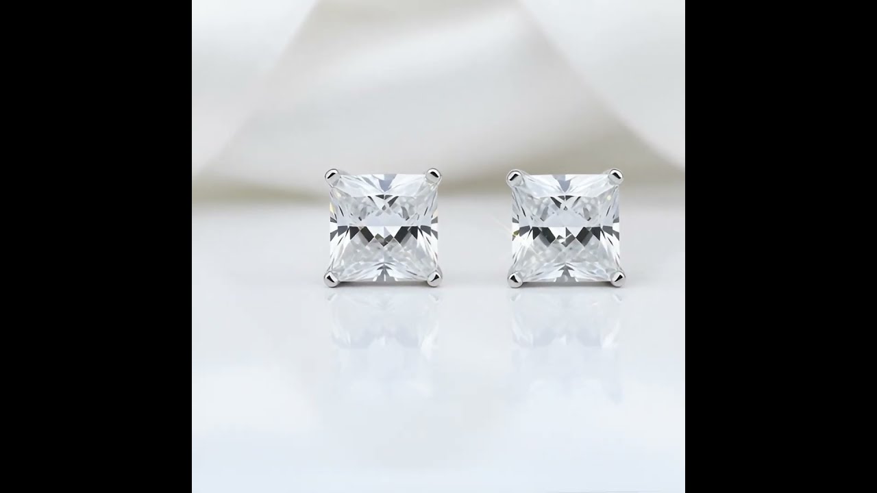 1ct Princess Cut Diamond Style Stud Earrings- Affordable Diamonds From Black Diamonds- New York