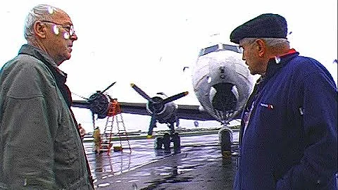 Two retired Flight Engineers go in the cockpit of a DC-4