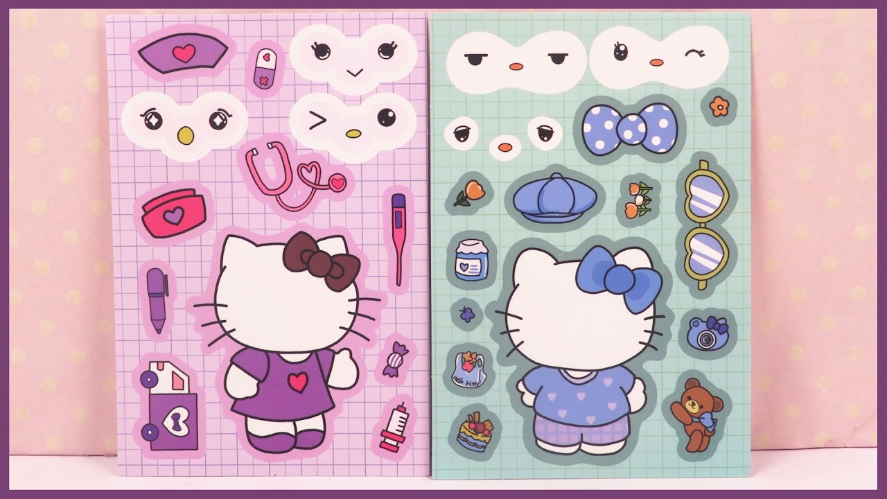 Hello Kitty, et ses Professions Crée ton Personnage Autocollants