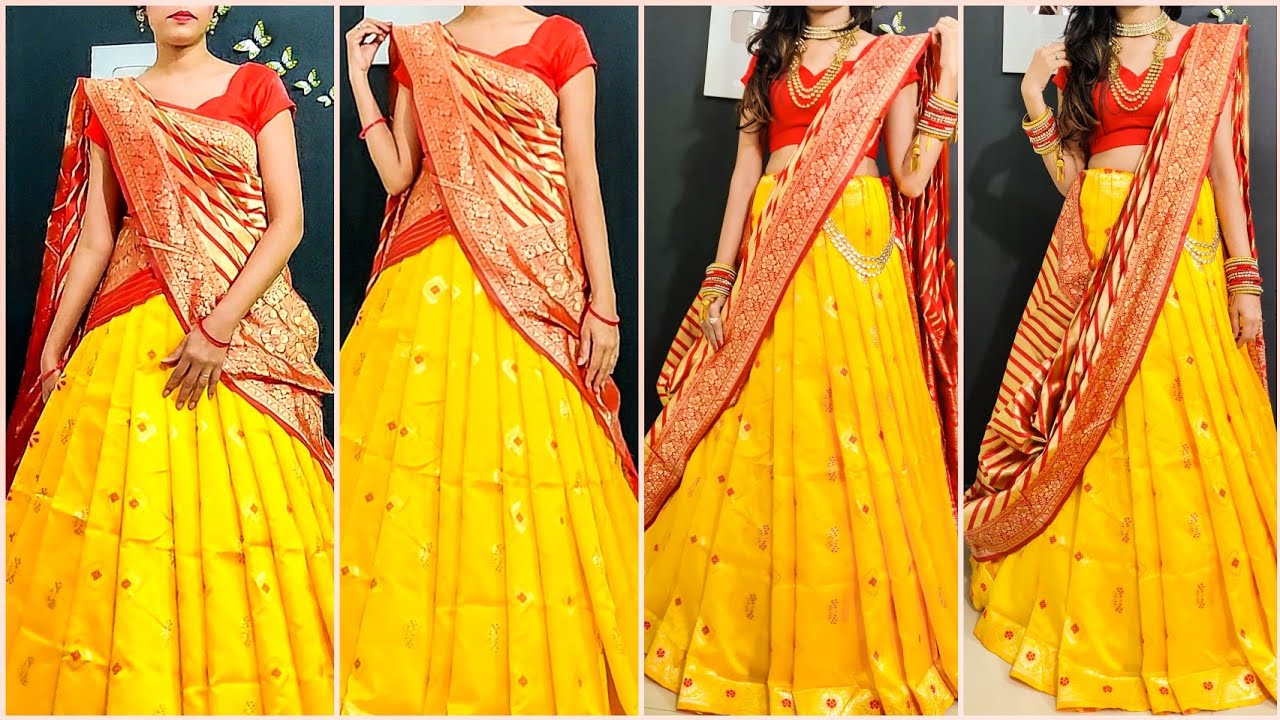 साड़ी लहंगा ऐसे पहने /Use 3 tricks to make saree plates/साड़ी के प्लेटस  बनाने के नए तरीके/plets kese - YouTube | Drape sarees, Women, Fashion