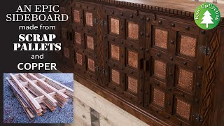 Pallet Furniture. An Epic Medieval Sideboard made from Pallets and a Scrap Copper Hot Water Cylinder