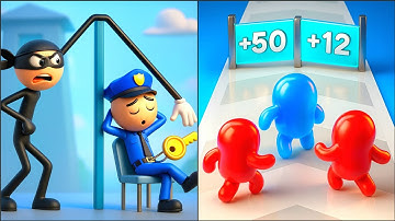 🎮 Satisfying ASMR Gameplay: Blob Clash 3D vs Thief Puzzle – Episode 212