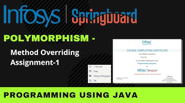 Method Overriding Assignment -1 | Programming Using Java | Infosys Springboard