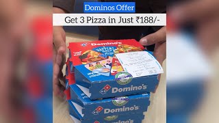 Get 3 Dominos Pizza In Just ₹188/- #dominospizza #dominos