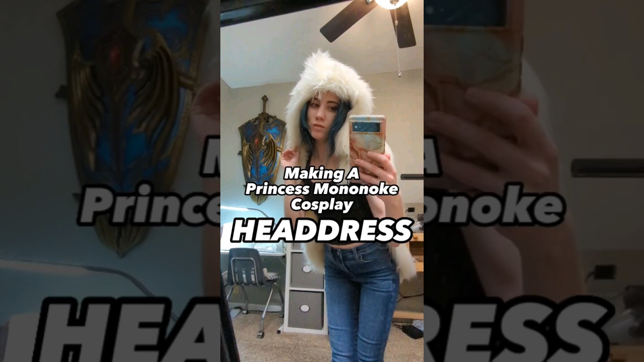 Making San's Headdress from the anime Princess Mononoke! #cosplay #anime #princessmononoke