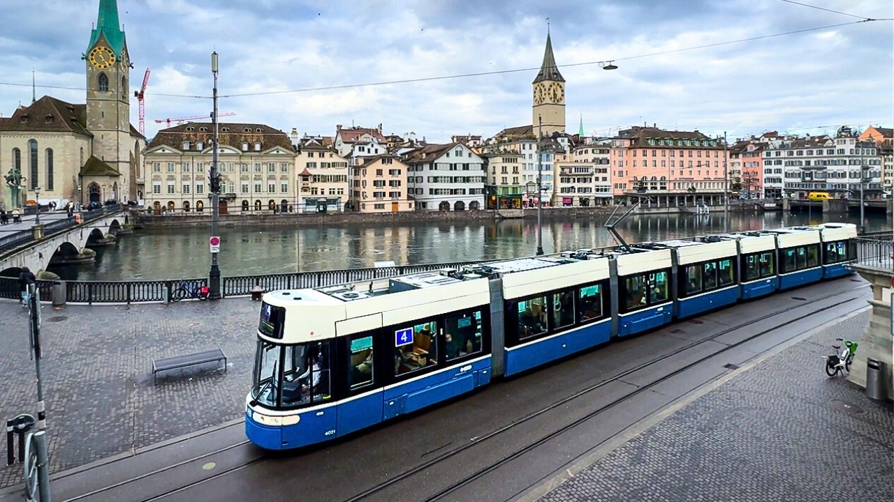 Трамваи в Цюрихе, Швейцария 🇨🇭 | 2024