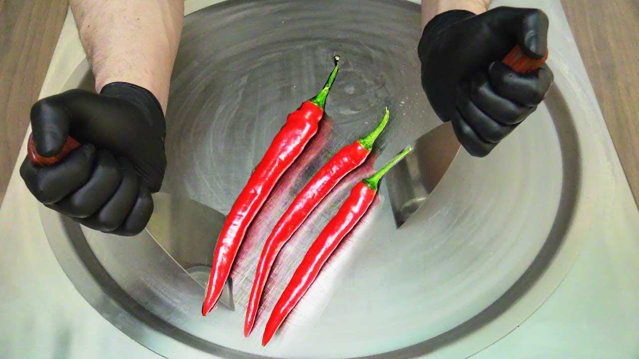 Spicy food making Street Food ASMR Spicy Food Hot Chili Ice Cream Rolls