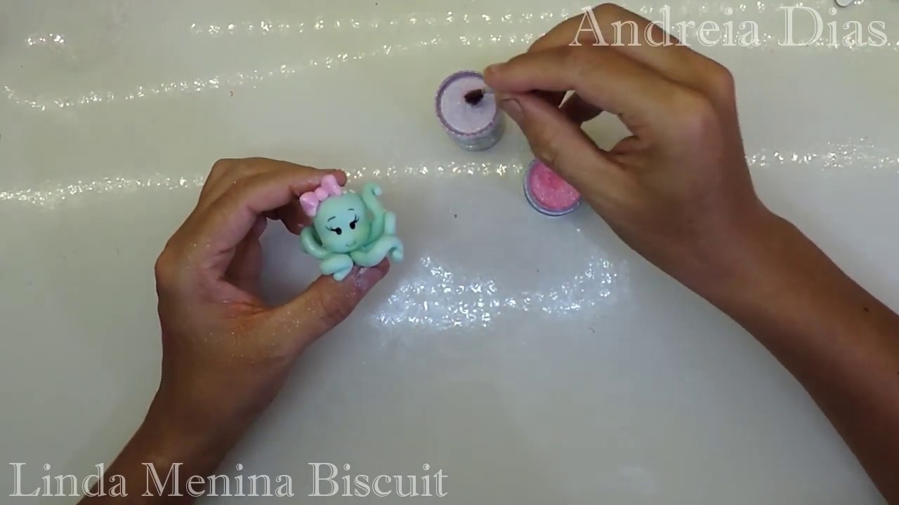 😍Como fazer um polvo de biscuit 🐙😍 - Fundo do mar - Passo a passo completo