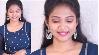 south indian - bridesmaid :self makeup tutorial with no foundation - beginner friendly