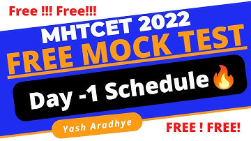 Register For Free!!! Must Watch Video Day -1 MHTCET 2022 Free Mock Test | MHTCET 2022 FREE MOCK TEST