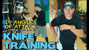 Knife Defense Training:  10 ANGLES OF ATTACK & CUTTING SKILLS - Pt. 2  - Escrima, Silat, Kali Blade