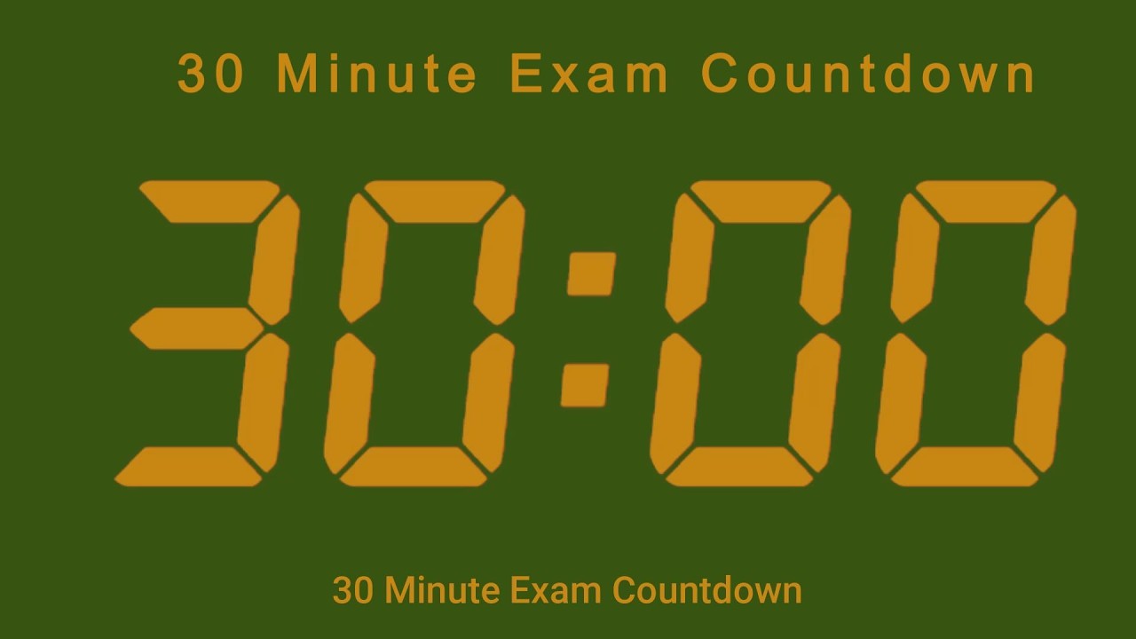 30 Minute Exam Countdown
