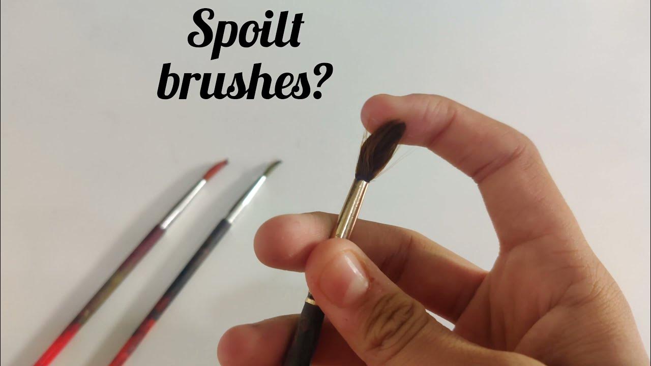 How to fix a damaged paint brush Damaged/ hard bristles repair YouTube