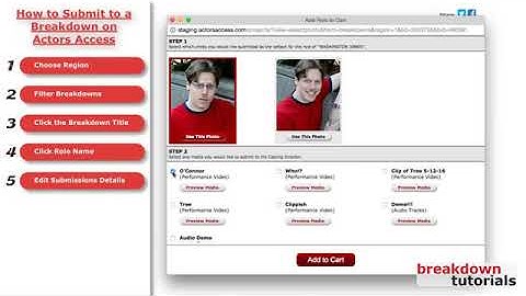 Actors Access - How to Submit to Casting Breakdowns.