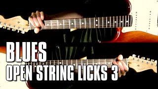 Blues licks using open strings, lick 3 of 3: triple stop bend