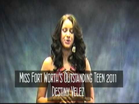 Miss Forth Worth Outstanding Teen 2011 Destiny Velez - YouTube