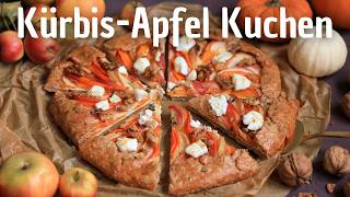Herzhafte Kürbis-Apfel Kuchen (Galette) - Einfaches Rezept für den Herbst