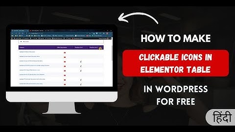 How To Make Clickable Icon In Elementor Table | WordPress Video