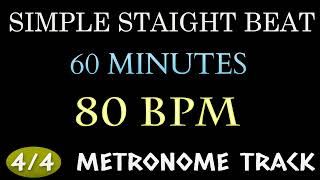 80 BPM Drum Loop - 1 HOUR ~ 4/4 Metronome Beat | Simple Straight Beat - Practice Tool - Drum Beat