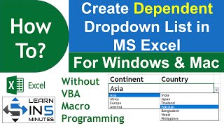 How to Create Dependent Dropdown List in Microsoft Excel | Learn in 5 Minutes