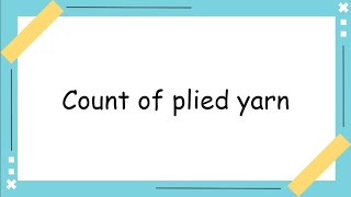 Celebrity Count of plied yarn - Formulae & explanation - GATE problems & solutions - TIPS Profile