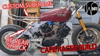 R6 Rear Shock Conversion & Custom Subrame  XV750 Cafe Racer Build EP3