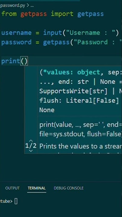 How to hide user input in python - YouTube