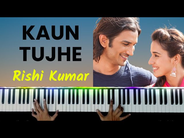Kaun Tujhe Piano Instrumental | Karaoke With Lyrics | Ringtone | Tutorial | Notes | Keyboard class=