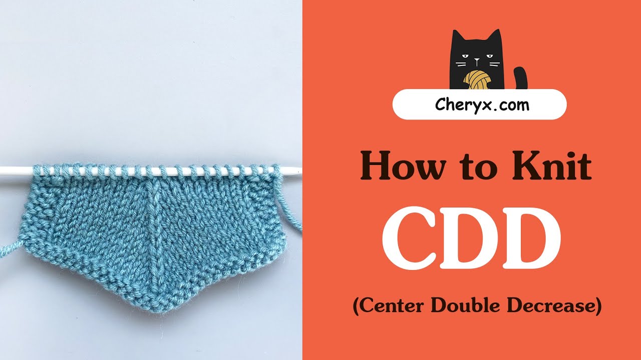How to knit CDD (Central Double Decrease) - YouTube