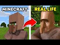 Minecraft vs Realistic minecraft in Real life 2 (Villager, Chocolate, Snow)