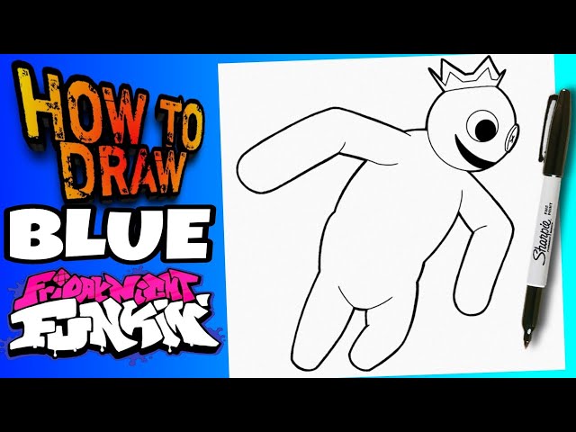 HOW TO DRAW BLUE from ROBLOX RAINBOW FRIENDS  como dibujar a azul de  roblox rainbow friends 