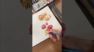 Poppies flower painting #art #shorts #watercolor