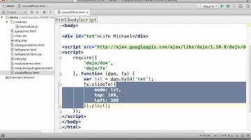 Visual Effects using The Dojo Toolkit