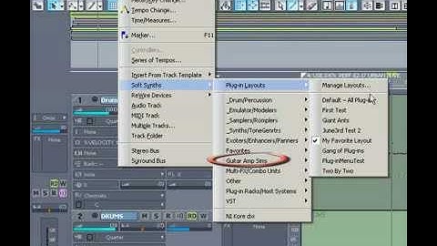 Creating custom Sonar plug-in menu layouts for the Synthrack