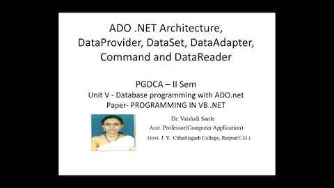 ADO.NET ARCHITECTURE