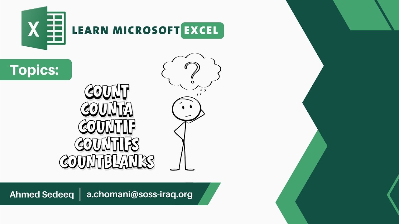 Excel Tutorial: COUNT, COUNTA, COUNTIF, COUNTIFS Explained with Frequency Tables | Step-by-Step