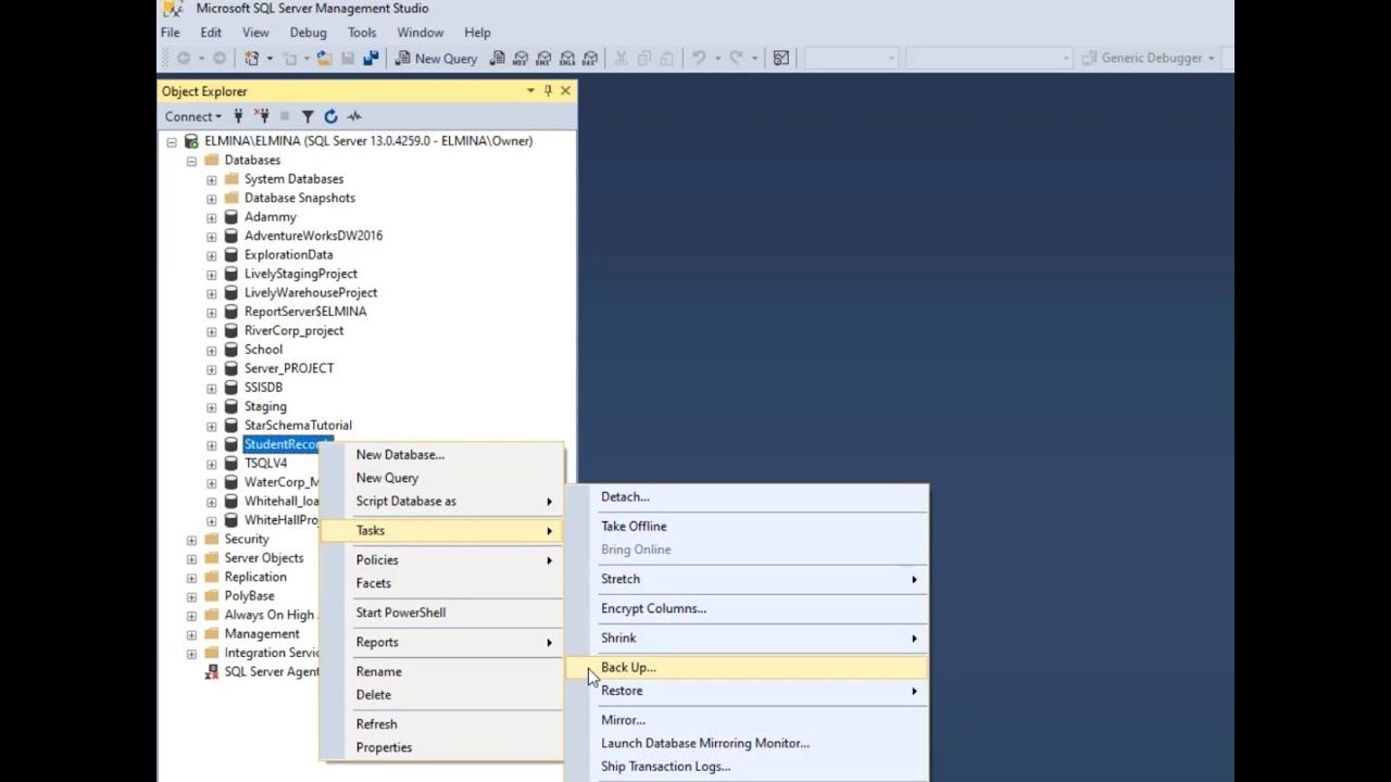 Backup Sql Server To Local Machine