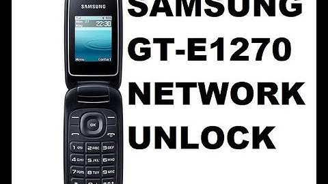 Samsung GT-E1270 Network Unlock
